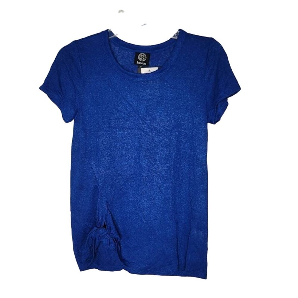 Bobeau True blue short sleeve Tie Waist blouse Top Size XS